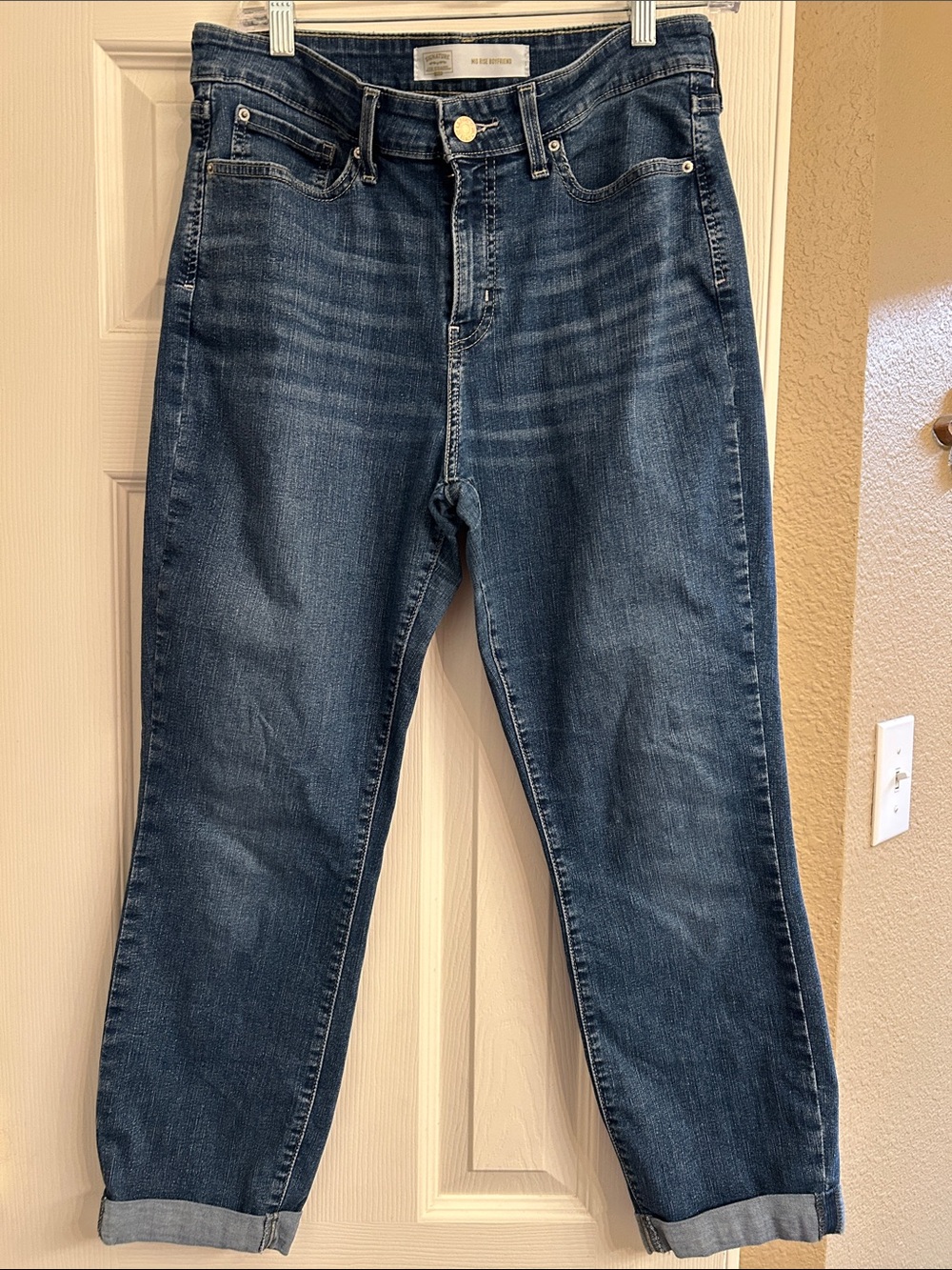 Women's Ankle Crop Jeans in Dark Blue Denim